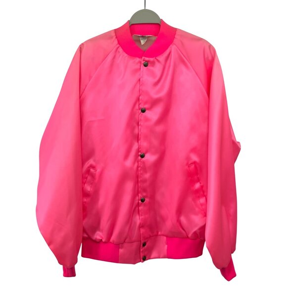 West Ark Jackets & Blazers - Vintage West Ark Pink Satin Bomber Jacket Women's XL Made in USA Used